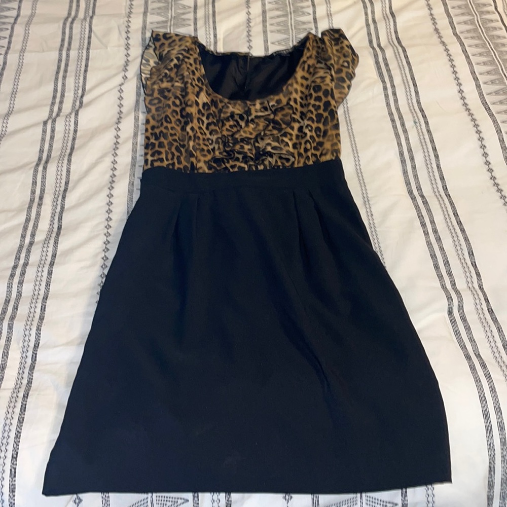 Express dress. Black and cheetah print